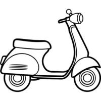 scooter contour illustration numérique coloration livre page ligne art dessin vecteur