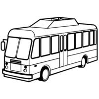trolleybus contour coloration livre page ligne art illustration numérique dessin vecteur