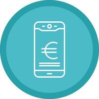euro mobile Payer ligne multi cercle icône vecteur