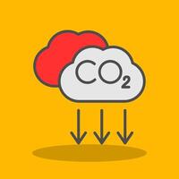 CO2 rempli ombre icône vecteur