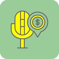 la finance Podcast rempli Jaune icône vecteur