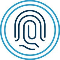 biométrique identification ligne bleu deux Couleur icône vecteur