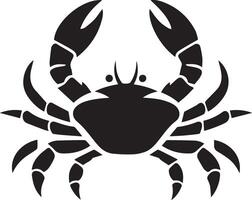 Crabes' illustration. Crabes silhouette sur blanc Contexte vecteur