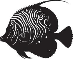 mer poisson silhouette isolé sur blanc Contexte. mer poisson logo vecteur