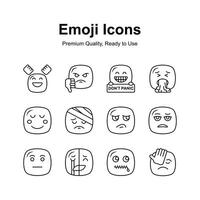 mignonne emoji expressions, émoticônes Icônes ensemble vecteur