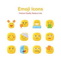 mignonne emoji expressions, émoticônes Icônes ensemble vecteur