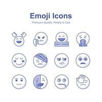 mignonne emoji expressions, émoticônes Icônes ensemble vecteur