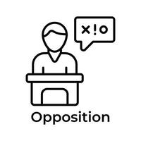 opposition discours conception, unique et branché icône vecteur