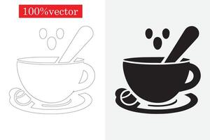 noir tasse graphique ensemble contre une blanc Contexte vecteur