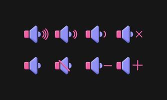 3d icône réaliste concept du son muet le volume l'audio vers le bas conception vecteur