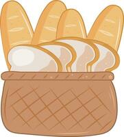 pain pain grillé longue baguette pain panier illustration graphique élément art carte vecteur