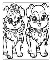 coloriage de chien pour les enfants vecteur