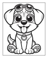 coloriage de chien pour les enfants vecteur