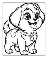 coloriage de chien pour les enfants vecteur