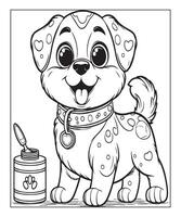 coloriage de chien pour les enfants vecteur