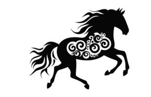 cheval mandala silhouette clipart isolé sur une blanc Contexte vecteur