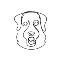 chien minimal conception main tiré un ligne style dessin, un ligne art continu dessin, chien Célibataire ligne art vecteur
