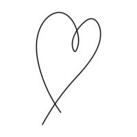 l'amour symbole. cœur ligne icône, contour logo illustration, isolé cœur sur une blanc Contexte vecteur