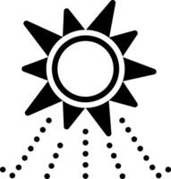 solide noir icône pour lumière du soleil vecteur