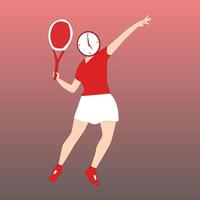 femme jouant au tennis vecteur