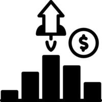 solide noir icône pour croissance vecteur