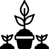 solide noir icône pour jardinage vecteur