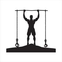 Gym faire des exercices silhouette collection.humain aptitude illustration ensemble. vecteur