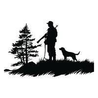 cerf chasse silhouette. cher chasse illustration. vecteur