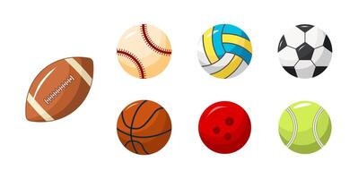 collection de des sports des balles, comprenant une football, basket-ball, et tennis Balle vecteur