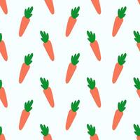 sans couture modèle avec carotte. légume Contexte. plat illustration de en bonne santé végétalien nourriture fond d'écran. vecteur