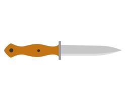 cuisine couteau coupeur avec manipuler et tranchant lame dans plat style. couteau icône acier ustensiles de cuisine cuisine équipement vecteur