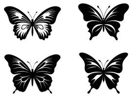papillon silhouette isolé sur une blanc Contexte. vecteur