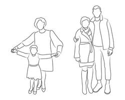 interaction entre Parents et les enfants. plat graphique des illustrations isolé sur blanc Contexte vecteur
