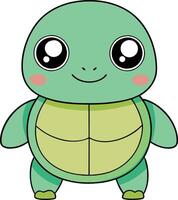 minimaliste mignonne kawaii tortue , adorable illustration vecteur
