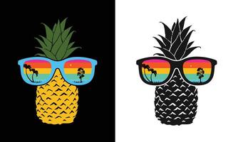 été T-shirt conception ananas chemise vecteur