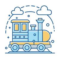 bande dessinée style train moteur contour illustration train moteur contour logo vecteur