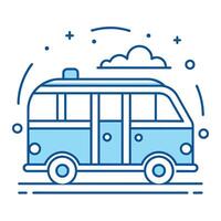 bande dessinée style autobus contour illustration autobus contour logo vecteur