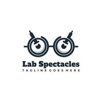 lunettes, laboratoire mascotte logo conception illustration vecteur