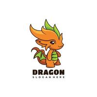 dragon personnage mascotte logo conception illustration vecteur