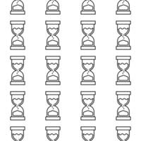 sans couture modèle de contour Sablier. sablier. symétrique impression de linéaire chargement Icônes. temps est écoulement. vieux montre. Facile symbole. infini. horloge. illustration. vecteur