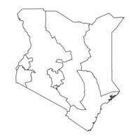 Kenya carte avec provinces. illustration. vecteur