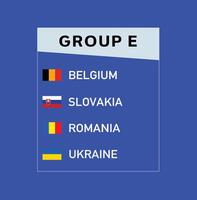 européen nations 2024 groupe e équipes drapeaux conception abstrait des pays européen Football symbole logo illustration vecteur