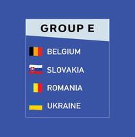 européen nations 2024 groupe e ruban drapeaux conception abstrait équipes des pays européen Football symbole logo illustration vecteur