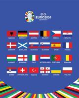 euro 2024 Allemagne drapeaux conception abstrait avec officiel logo symbole européen Football final illustration vecteur