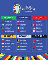 euro 2024 Allemagne groupes drapeaux ruban conception symbole officiel logo européen Football final illustration vecteur