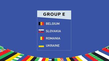 européen nations 2024 groupe e drapeaux conception abstrait équipes des pays européen Football symbole logo illustration vecteur