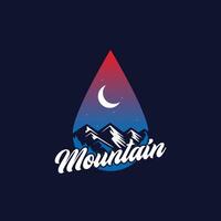 logo d'aventure en montagne vecteur
