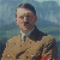 adolf Hitler portrait de mosaïque art illustration. solide Couleur de point demi-teinte modèle. mosaïque art. historique personnes. eps dix. vecteur