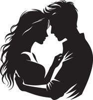romantique couple silhouette illustration vecteur