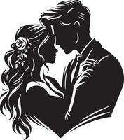 romantique couple silhouette illustration vecteur